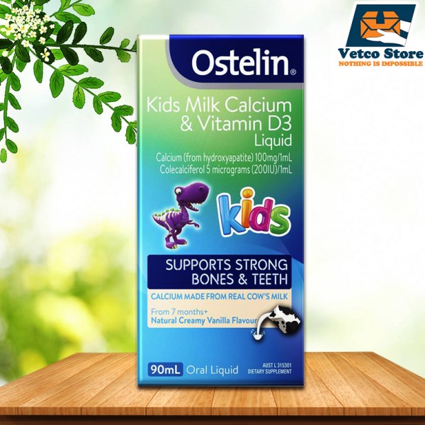 Ostelin Kids Milk Calcium & vitamin D3 Dạng Nước Cho Bé 90ml